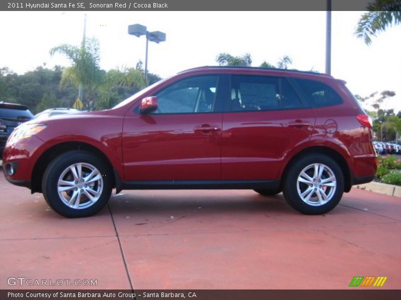 Sonoran Red / Cocoa Black 2011 Hyundai Santa Fe SE