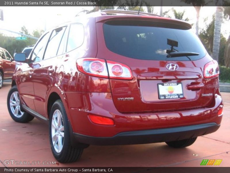 Sonoran Red / Cocoa Black 2011 Hyundai Santa Fe SE