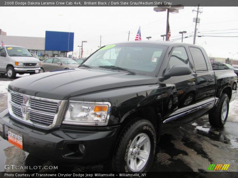 Brilliant Black / Dark Slate Gray/Medium Slate Gray 2008 Dodge Dakota Laramie Crew Cab 4x4