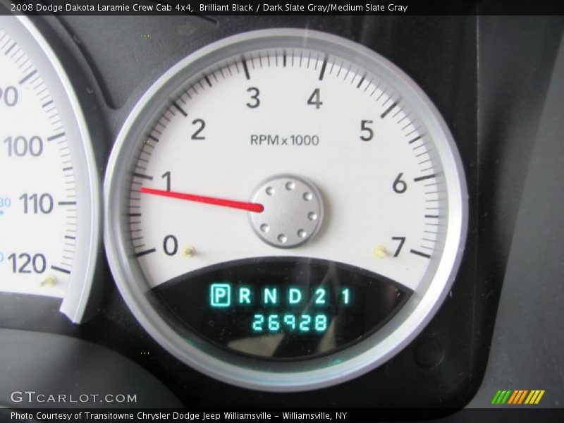 Brilliant Black / Dark Slate Gray/Medium Slate Gray 2008 Dodge Dakota Laramie Crew Cab 4x4