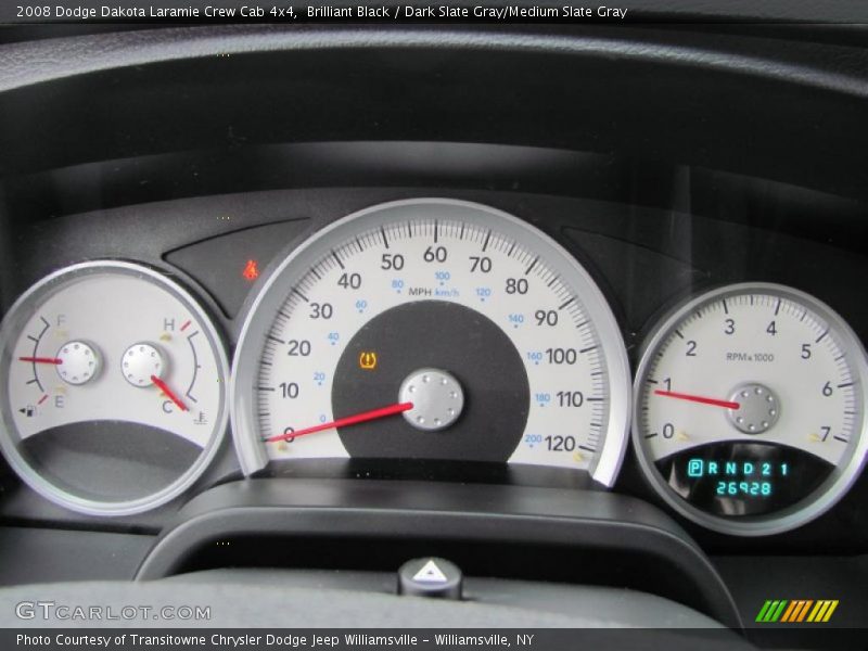 Brilliant Black / Dark Slate Gray/Medium Slate Gray 2008 Dodge Dakota Laramie Crew Cab 4x4