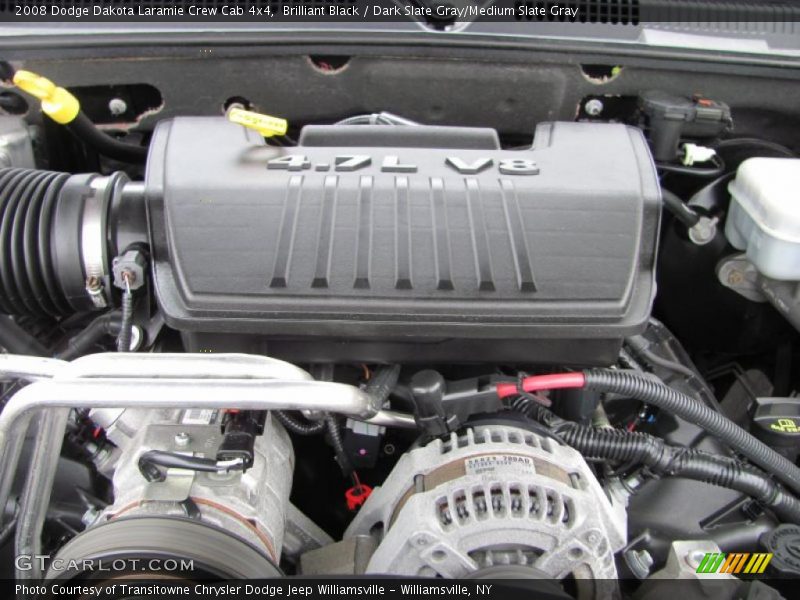 Brilliant Black / Dark Slate Gray/Medium Slate Gray 2008 Dodge Dakota Laramie Crew Cab 4x4