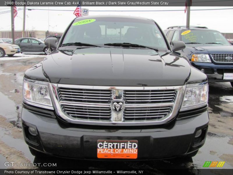 Brilliant Black / Dark Slate Gray/Medium Slate Gray 2008 Dodge Dakota Laramie Crew Cab 4x4