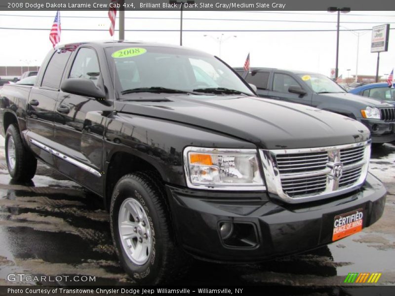Brilliant Black / Dark Slate Gray/Medium Slate Gray 2008 Dodge Dakota Laramie Crew Cab 4x4