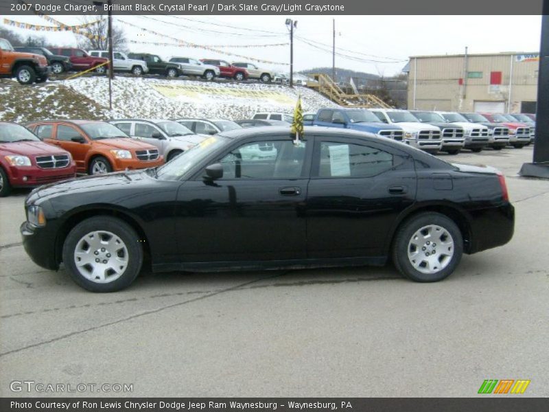Brilliant Black Crystal Pearl / Dark Slate Gray/Light Graystone 2007 Dodge Charger