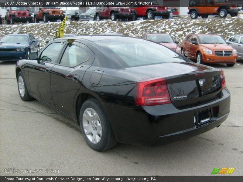 Brilliant Black Crystal Pearl / Dark Slate Gray/Light Graystone 2007 Dodge Charger