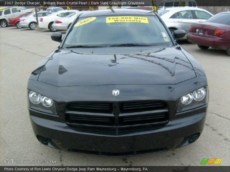 Brilliant Black Crystal Pearl / Dark Slate Gray/Light Graystone 2007 Dodge Charger