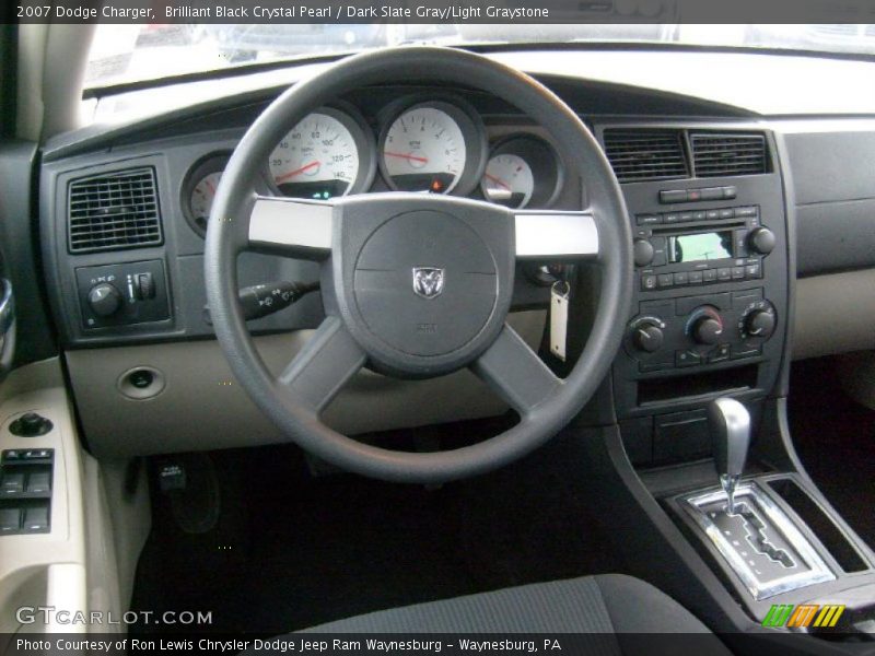Brilliant Black Crystal Pearl / Dark Slate Gray/Light Graystone 2007 Dodge Charger