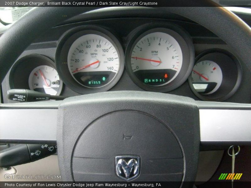 Brilliant Black Crystal Pearl / Dark Slate Gray/Light Graystone 2007 Dodge Charger