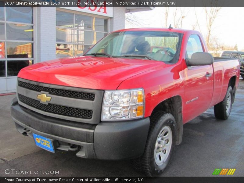 Victory Red / Dark Titanium Gray 2007 Chevrolet Silverado 1500 Work Truck Regular Cab 4x4