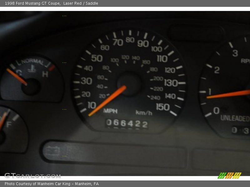 Laser Red / Saddle 1998 Ford Mustang GT Coupe