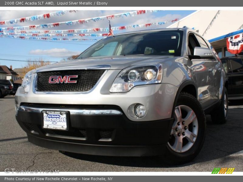 Liquid Silver Metallic / Ebony 2008 GMC Acadia SLT AWD