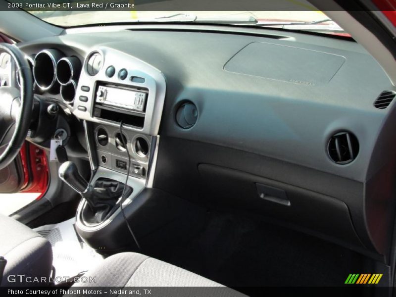 Dashboard of 2003 Vibe GT