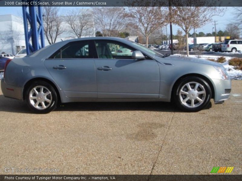 Sunset Blue / Cashmere/Cocoa 2008 Cadillac CTS Sedan