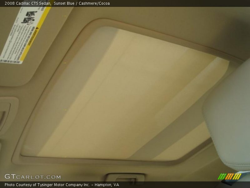 Sunroof of 2008 CTS Sedan