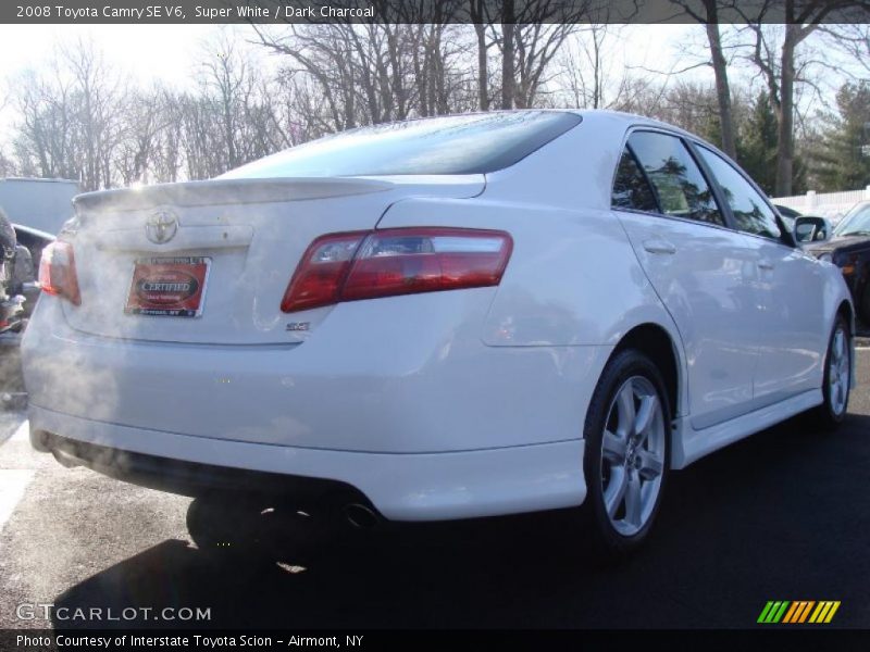 Super White / Dark Charcoal 2008 Toyota Camry SE V6