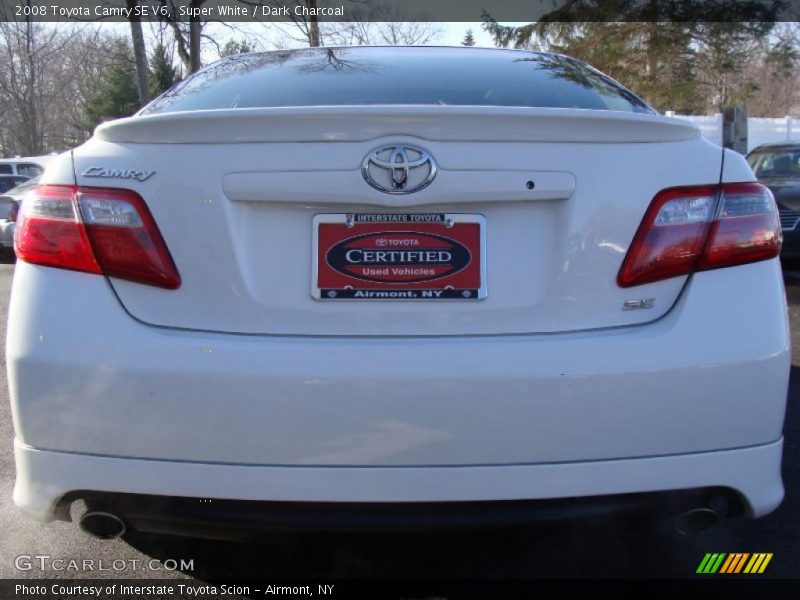 Super White / Dark Charcoal 2008 Toyota Camry SE V6