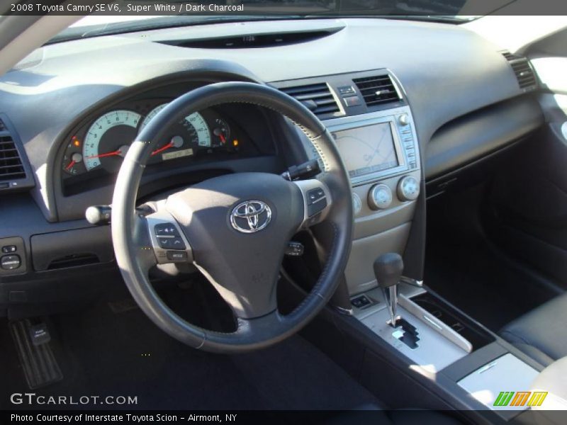 Super White / Dark Charcoal 2008 Toyota Camry SE V6