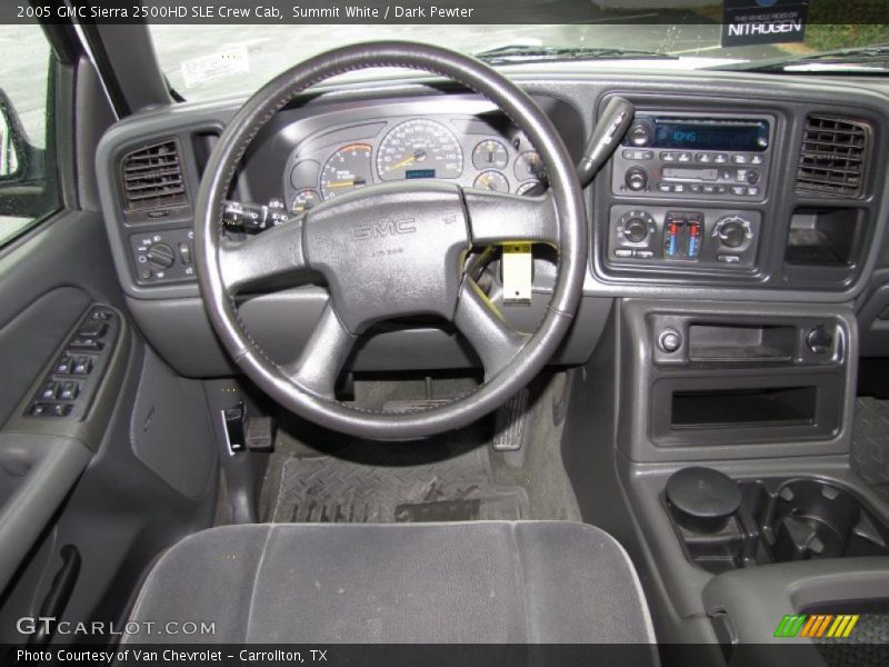 Summit White / Dark Pewter 2005 GMC Sierra 2500HD SLE Crew Cab
