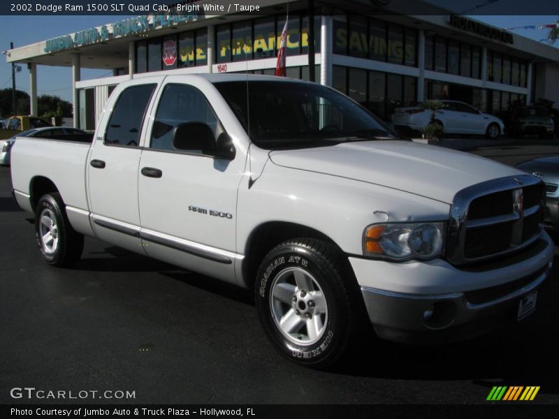 Bright White / Taupe 2002 Dodge Ram 1500 SLT Quad Cab