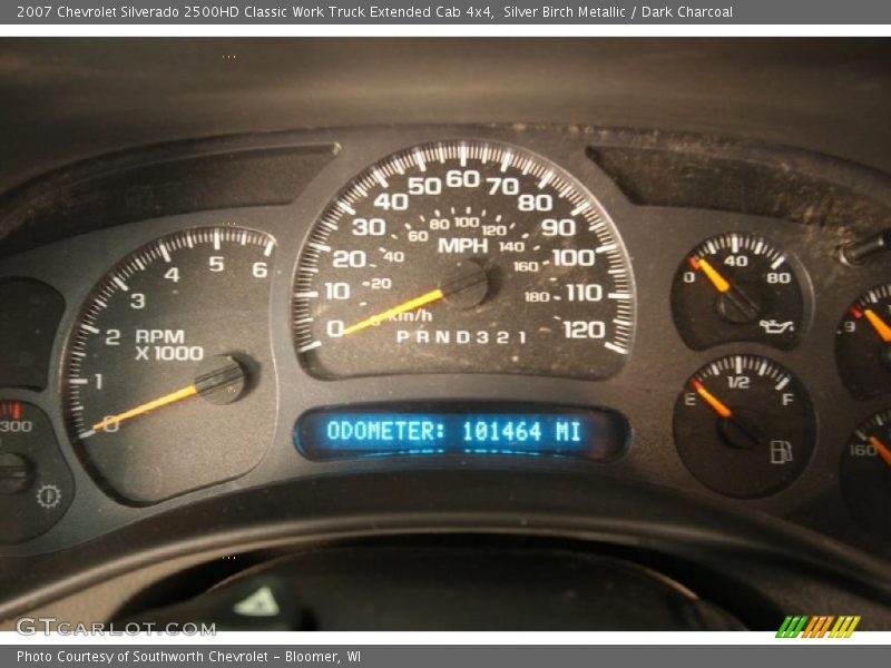 Silver Birch Metallic / Dark Charcoal 2007 Chevrolet Silverado 2500HD Classic Work Truck Extended Cab 4x4