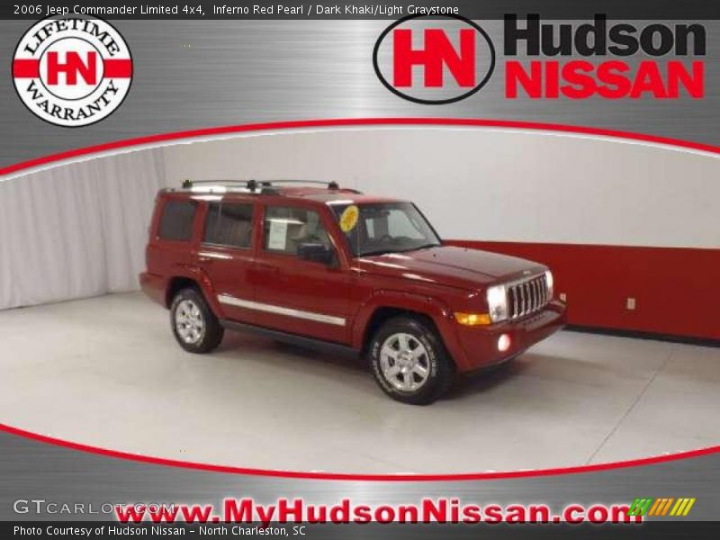 Inferno Red Pearl / Dark Khaki/Light Graystone 2006 Jeep Commander Limited 4x4
