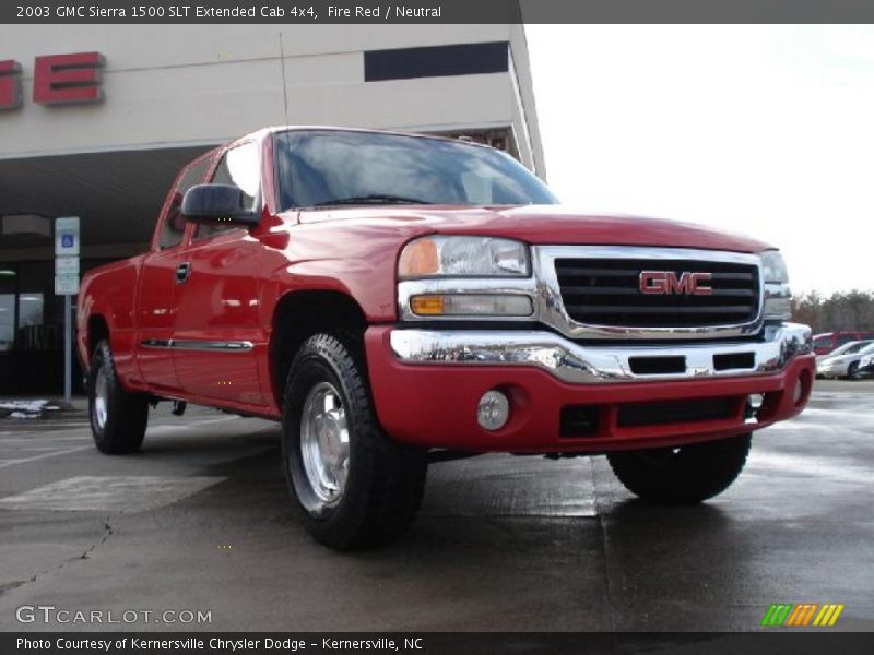 Fire Red / Neutral 2003 GMC Sierra 1500 SLT Extended Cab 4x4
