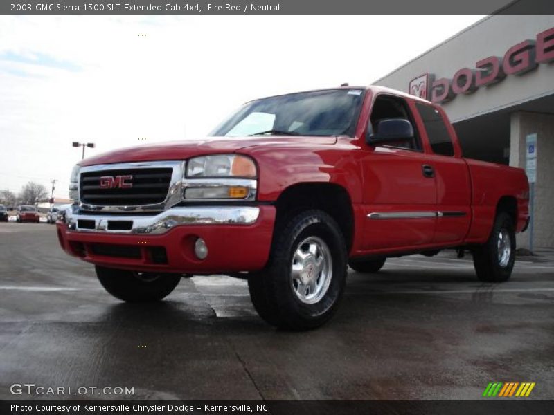 Fire Red / Neutral 2003 GMC Sierra 1500 SLT Extended Cab 4x4