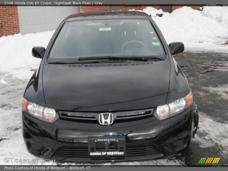 Nighthawk Black Pearl / Gray 2008 Honda Civic EX Coupe