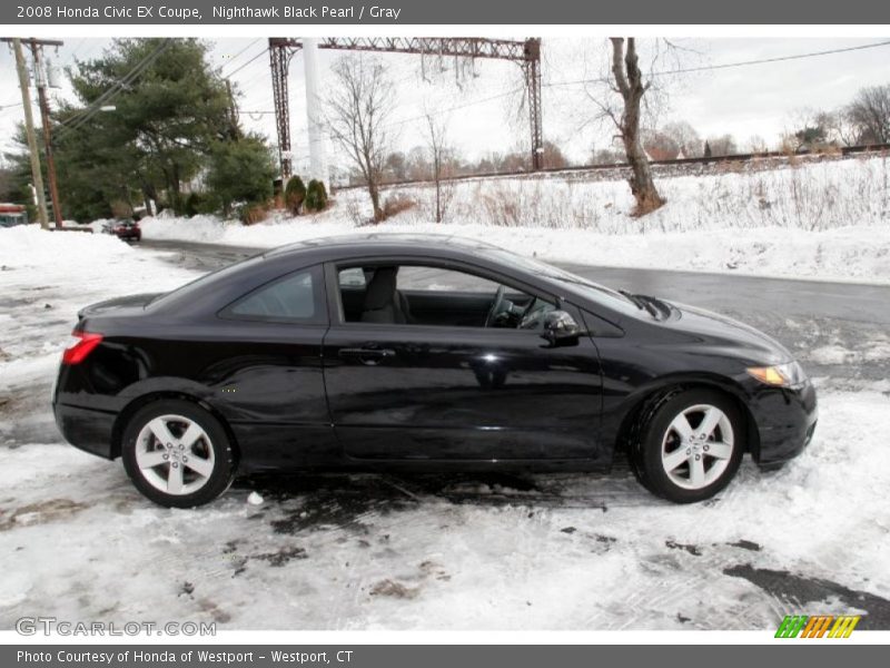 Nighthawk Black Pearl / Gray 2008 Honda Civic EX Coupe