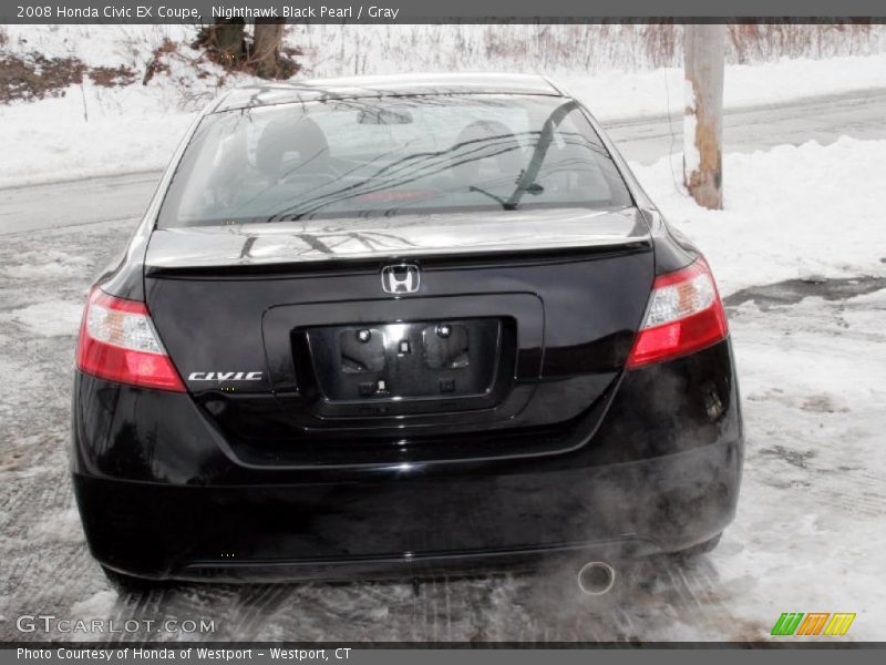 Nighthawk Black Pearl / Gray 2008 Honda Civic EX Coupe