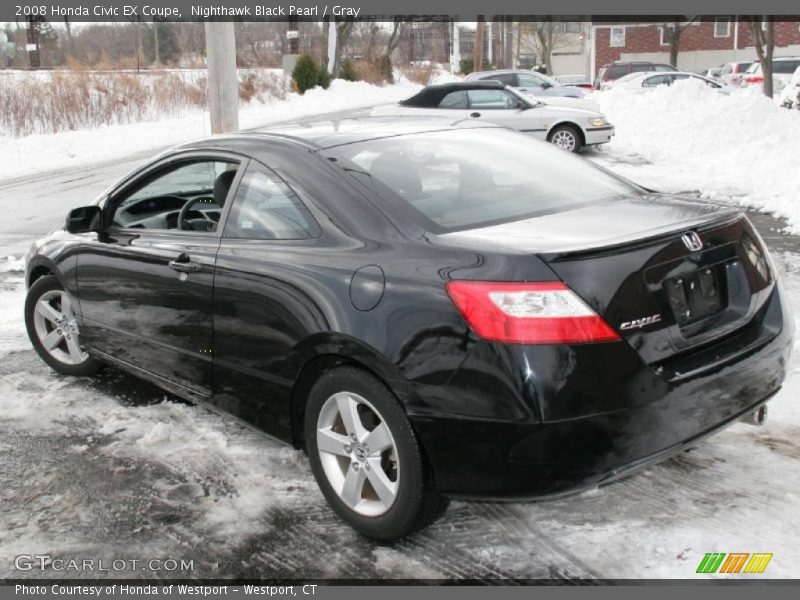 Nighthawk Black Pearl / Gray 2008 Honda Civic EX Coupe