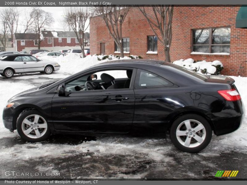 Nighthawk Black Pearl / Gray 2008 Honda Civic EX Coupe
