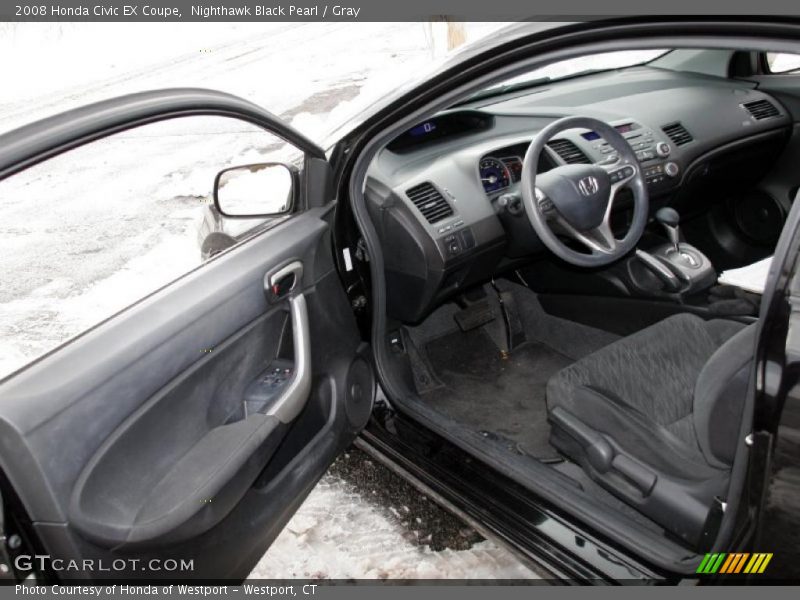 Nighthawk Black Pearl / Gray 2008 Honda Civic EX Coupe