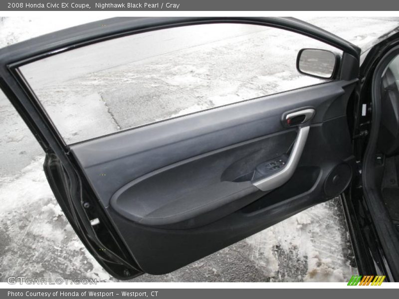 Nighthawk Black Pearl / Gray 2008 Honda Civic EX Coupe
