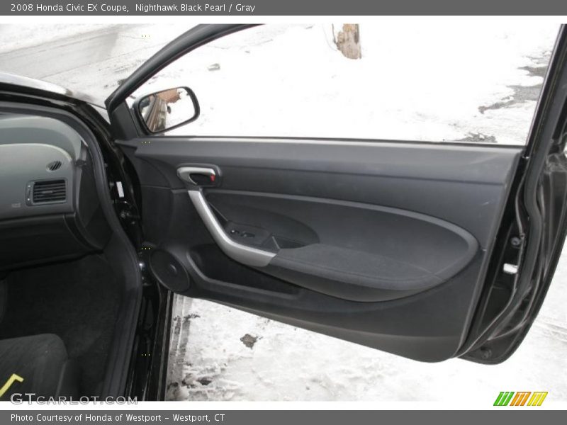 Nighthawk Black Pearl / Gray 2008 Honda Civic EX Coupe