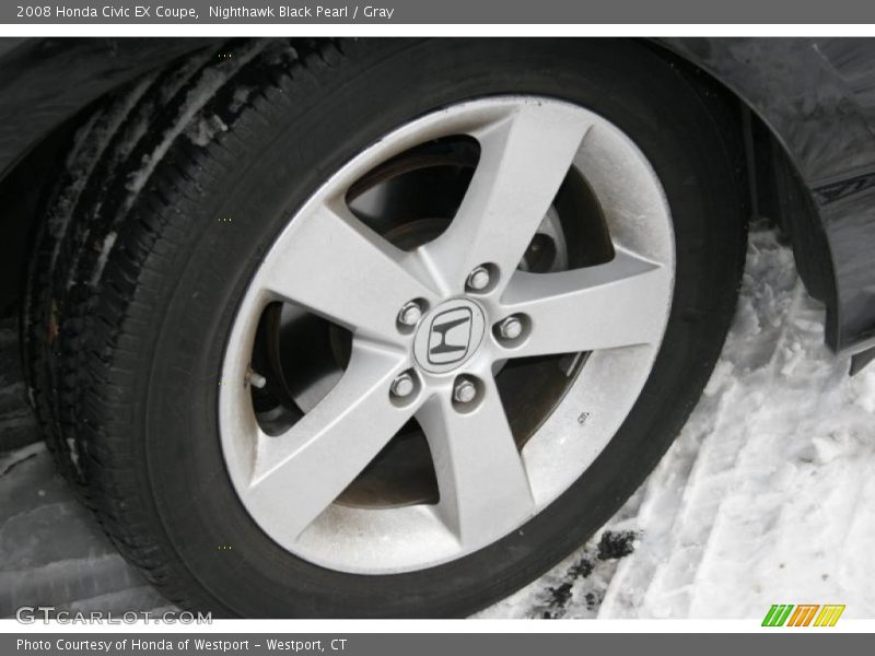 Nighthawk Black Pearl / Gray 2008 Honda Civic EX Coupe