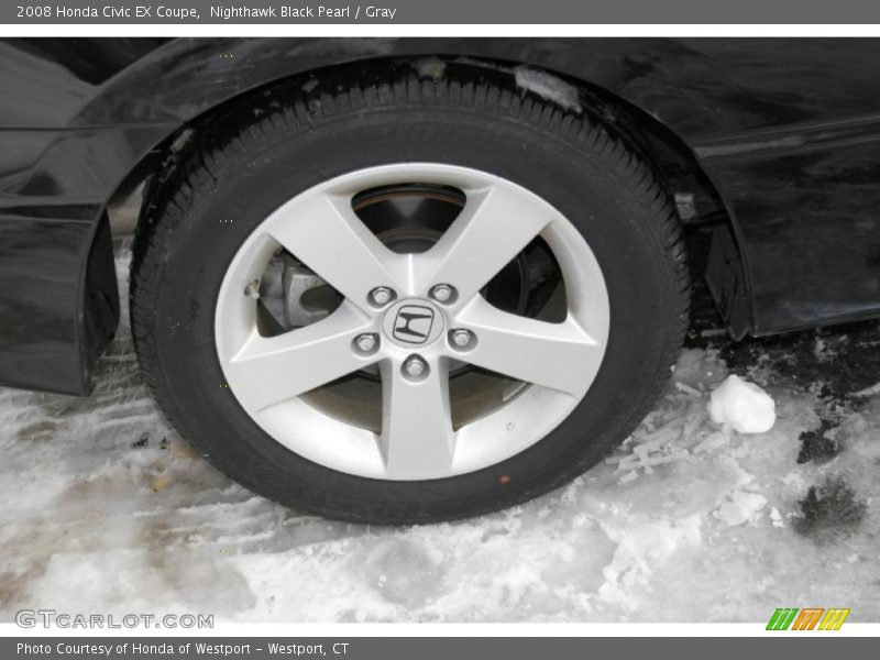 Nighthawk Black Pearl / Gray 2008 Honda Civic EX Coupe