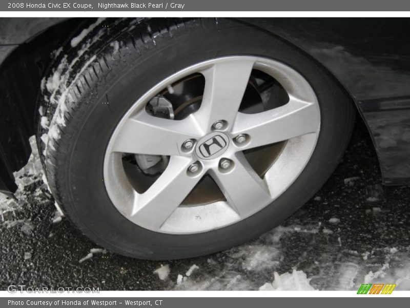 Nighthawk Black Pearl / Gray 2008 Honda Civic EX Coupe