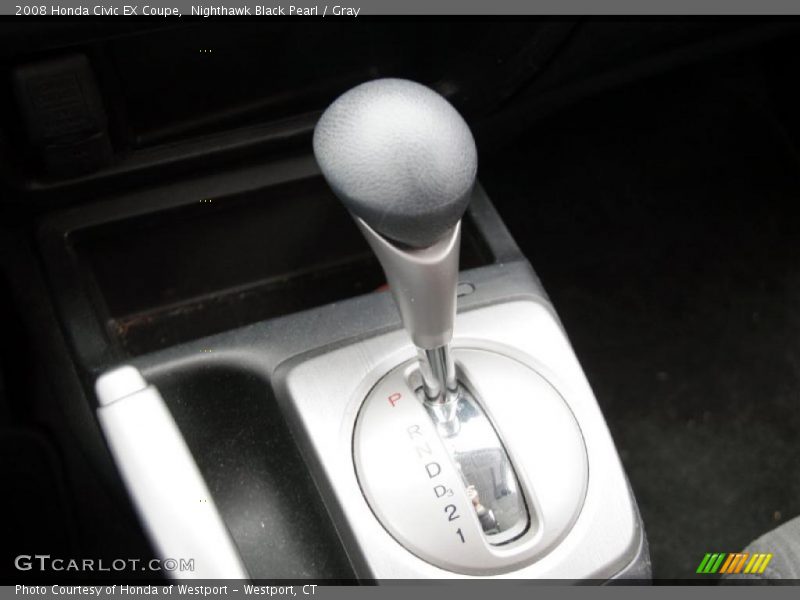 Nighthawk Black Pearl / Gray 2008 Honda Civic EX Coupe
