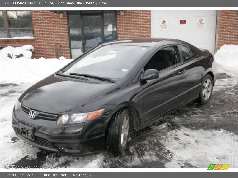 Nighthawk Black Pearl / Gray 2008 Honda Civic EX Coupe