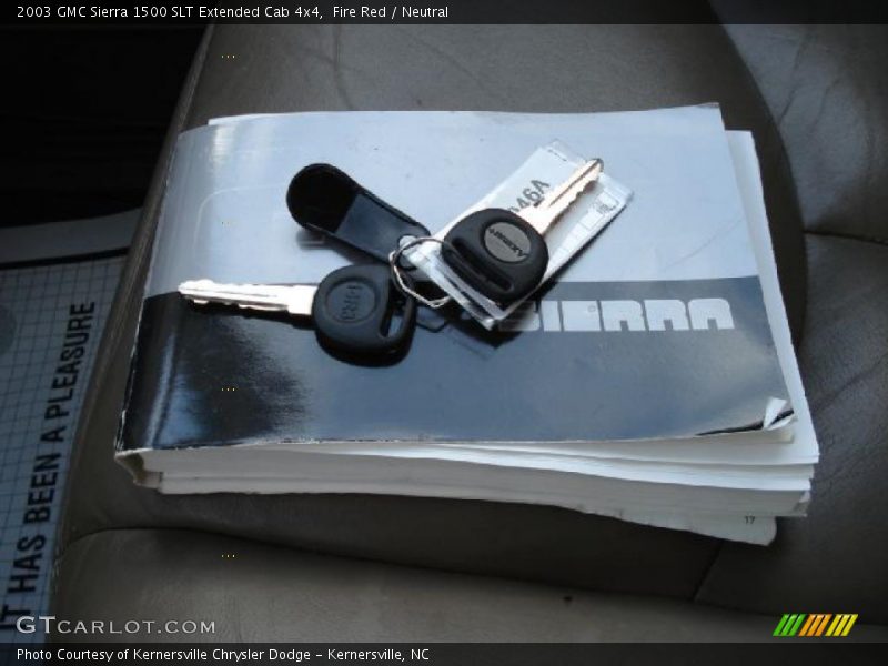 Fire Red / Neutral 2003 GMC Sierra 1500 SLT Extended Cab 4x4