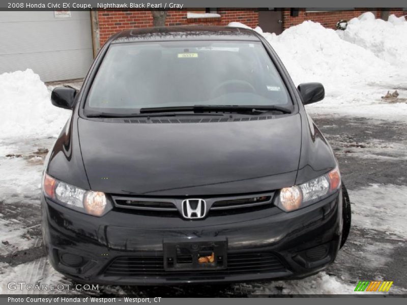 Nighthawk Black Pearl / Gray 2008 Honda Civic EX Coupe