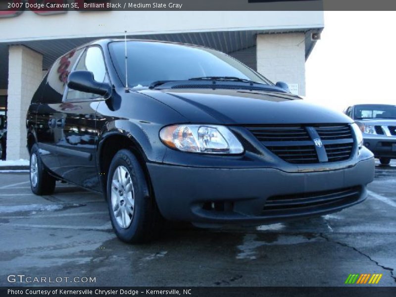 Brilliant Black / Medium Slate Gray 2007 Dodge Caravan SE