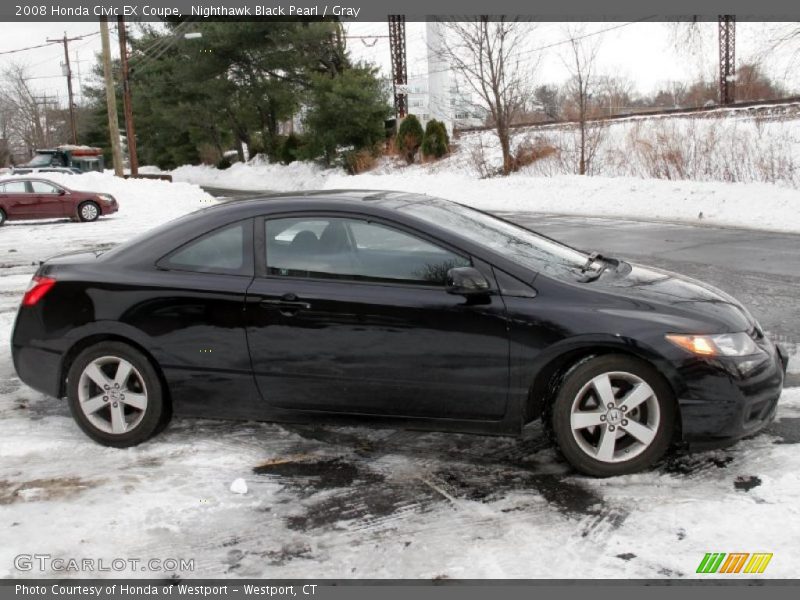 Nighthawk Black Pearl / Gray 2008 Honda Civic EX Coupe