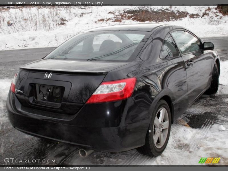 Nighthawk Black Pearl / Gray 2008 Honda Civic EX Coupe
