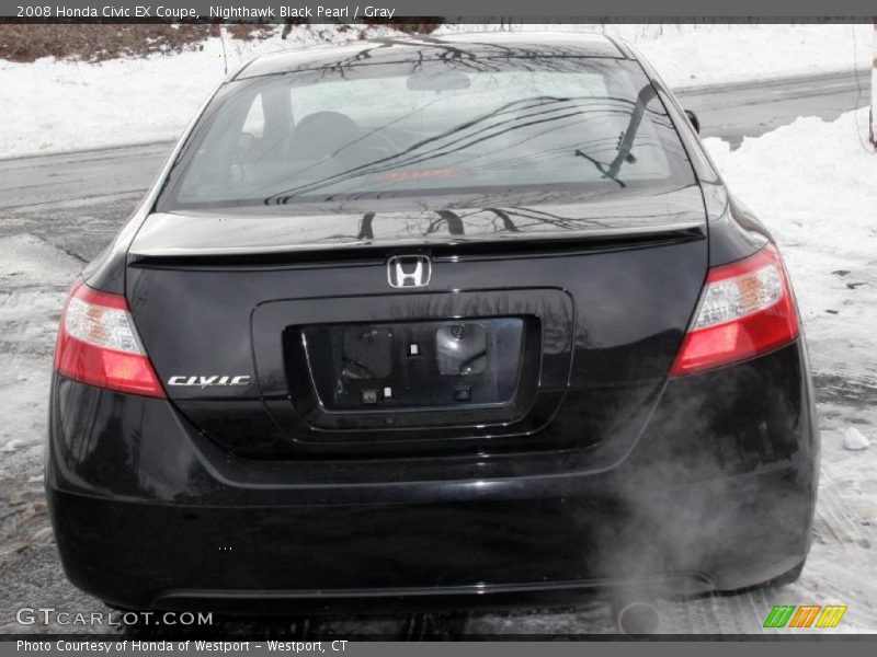 Nighthawk Black Pearl / Gray 2008 Honda Civic EX Coupe