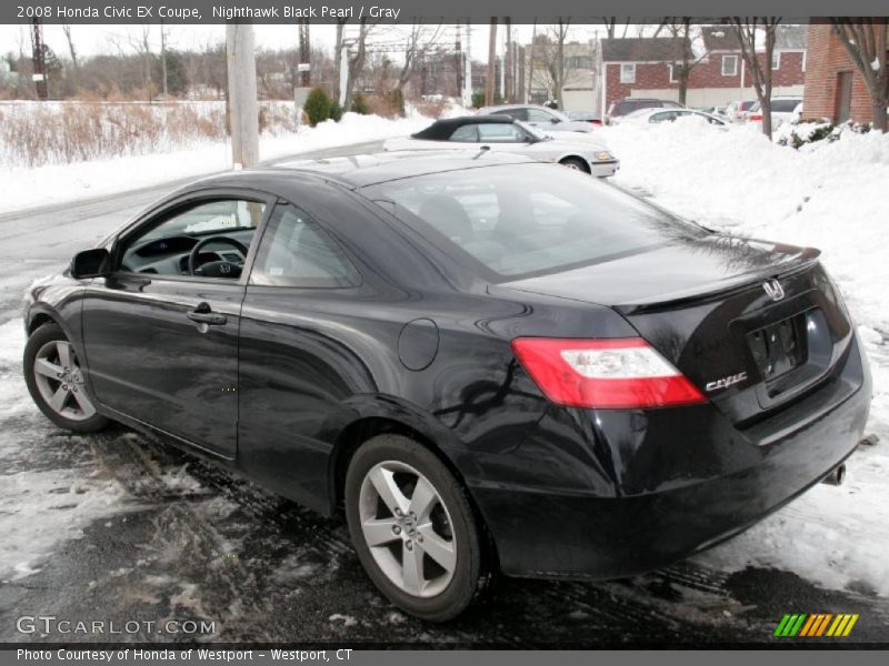 Nighthawk Black Pearl / Gray 2008 Honda Civic EX Coupe