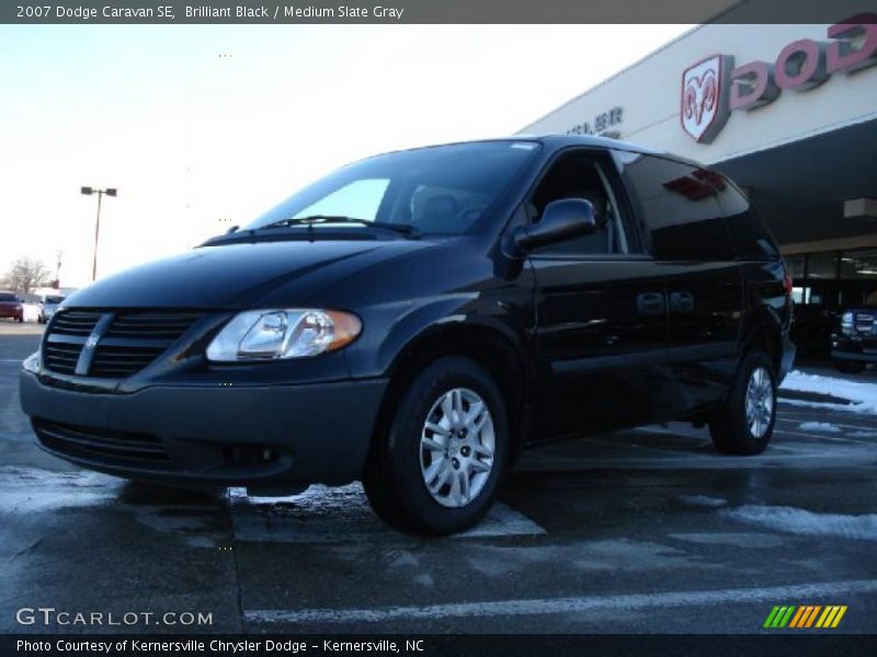 Brilliant Black / Medium Slate Gray 2007 Dodge Caravan SE