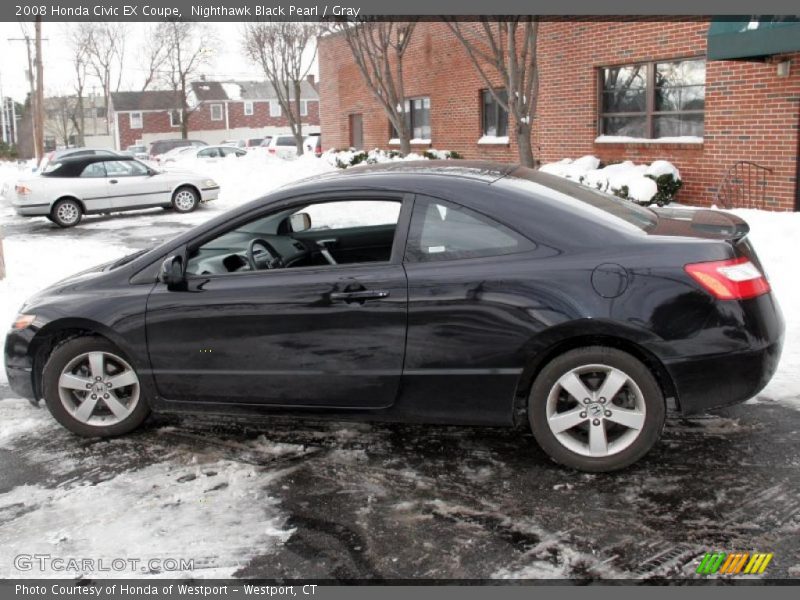 Nighthawk Black Pearl / Gray 2008 Honda Civic EX Coupe